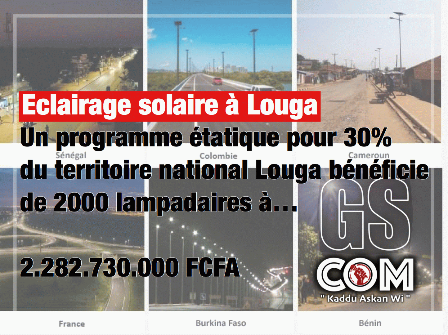 50 000 lampadaires solaires pour éclairer le Sénégal