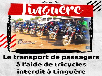 Linguère : Le transport de passagers à l’aide de tricycles interdit à Linguère